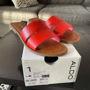 Aldo red sandal size 7